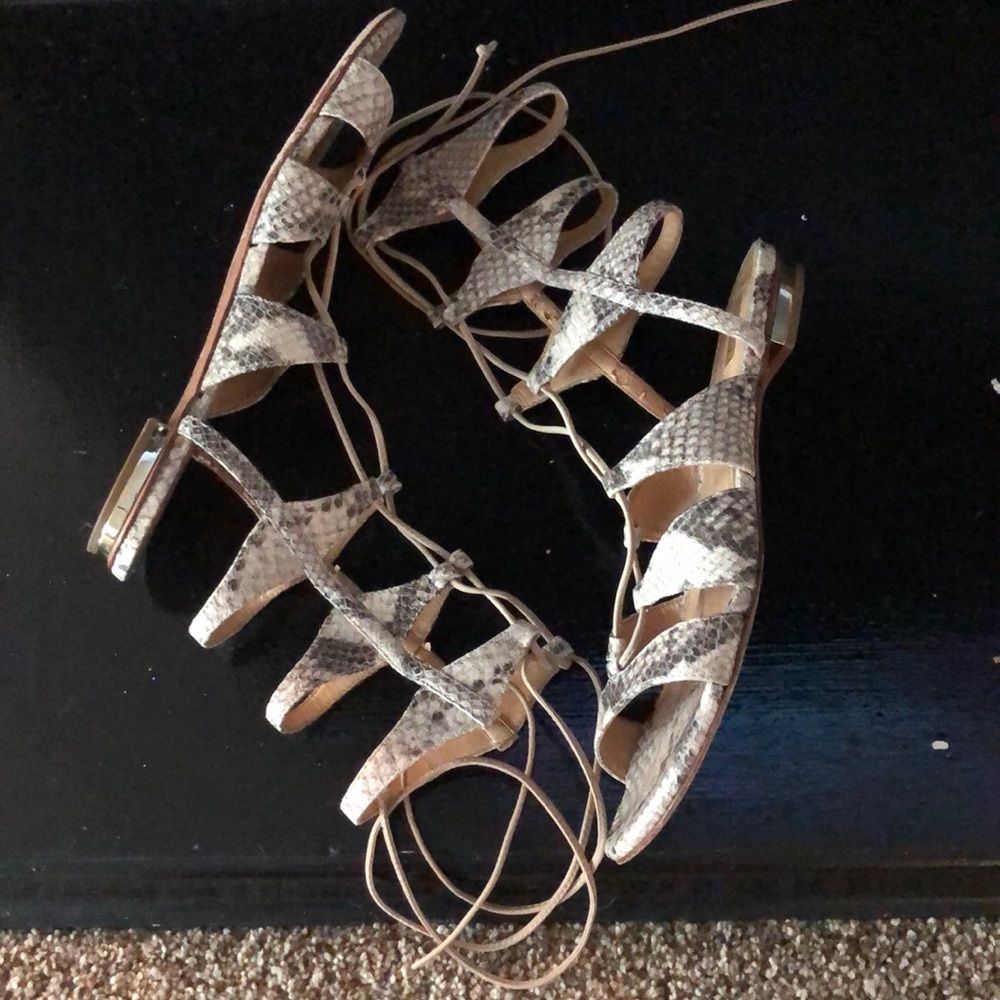 Schutz snake skin flats